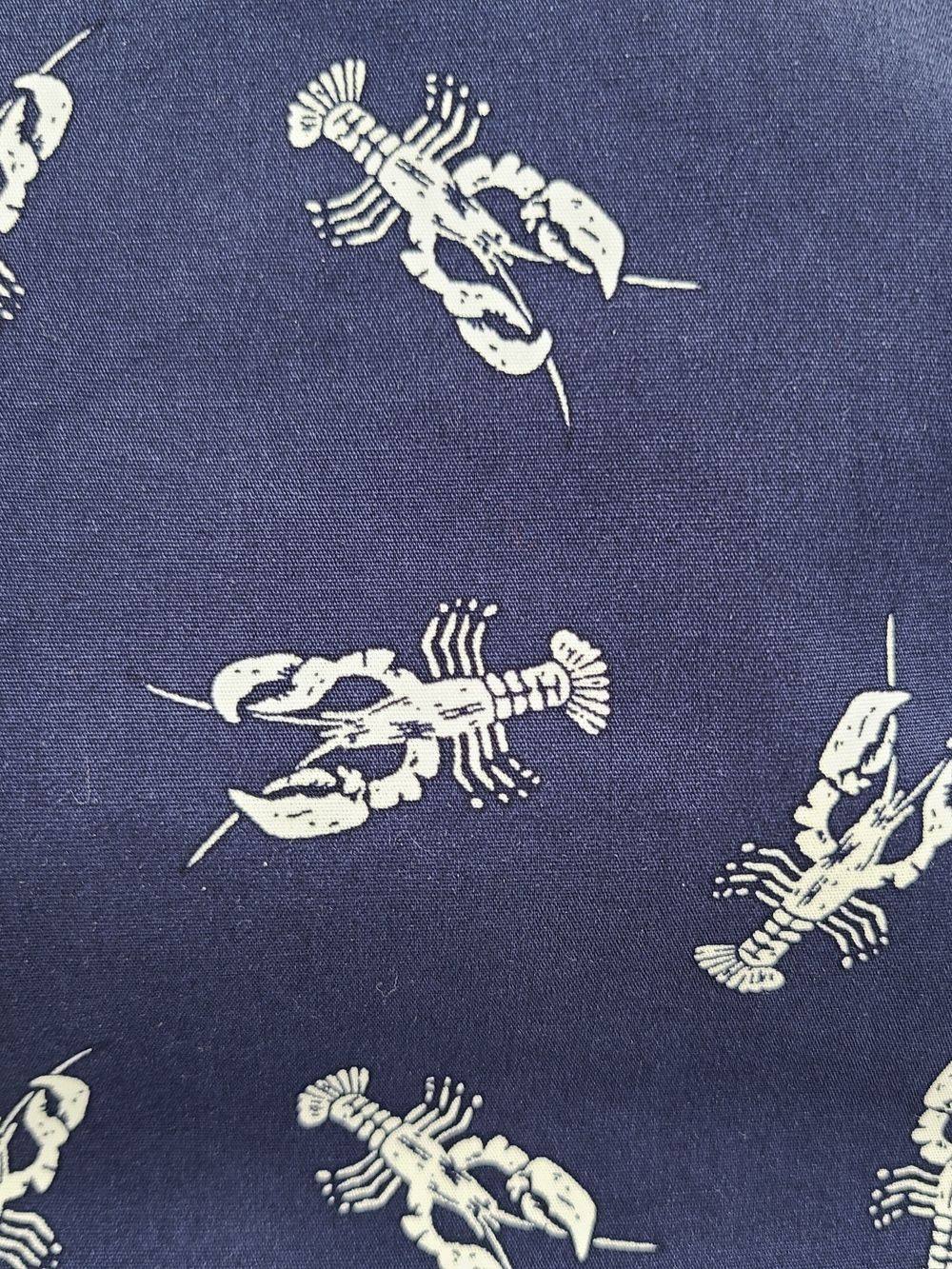 Collectif Blue Cropped Tie Front Blouse With White Lobster Print Size XS - Picture 10 of 12